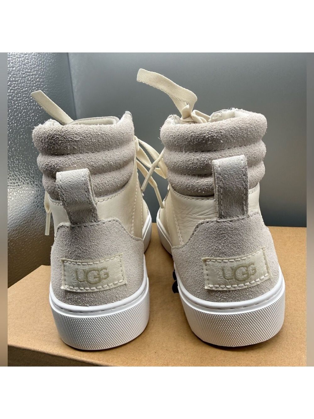 UGG W Zilo High II Women’s Suede High Top Sneakers Boots – White, Size 6.5, NIB - Picture 7 of 11